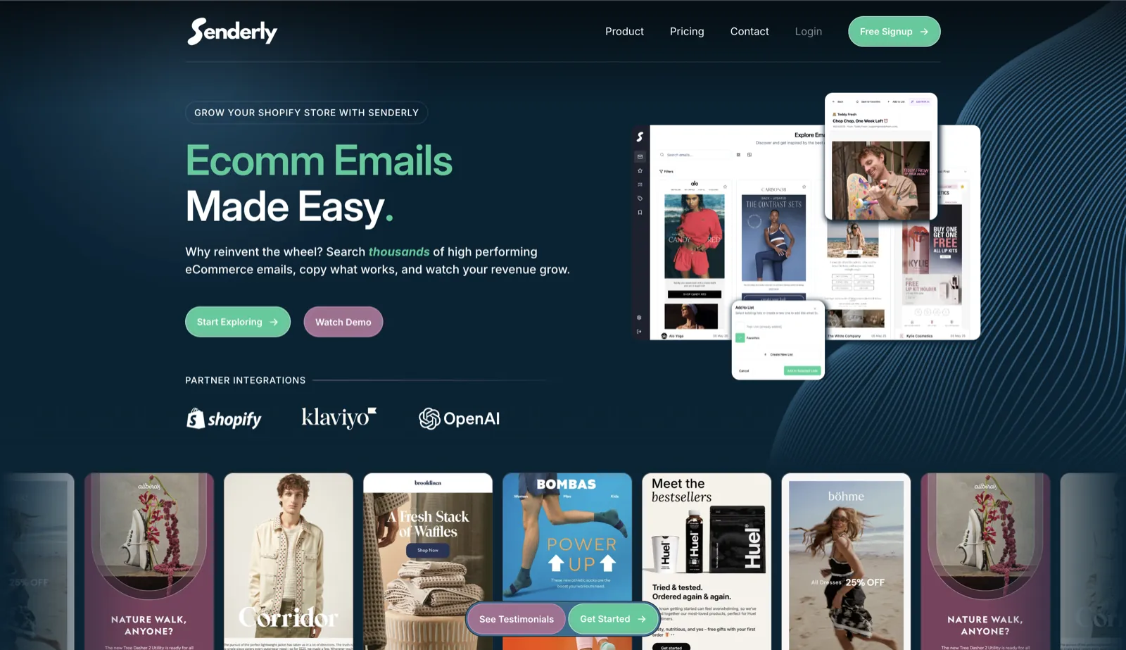 Senderly — product screenshot